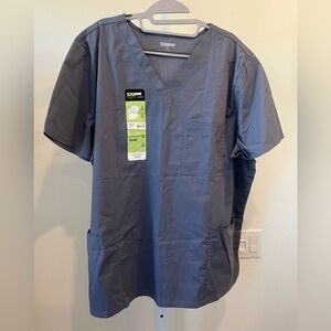 NWT Scrubstar Men's Gray V-Neck Scrub Shirt